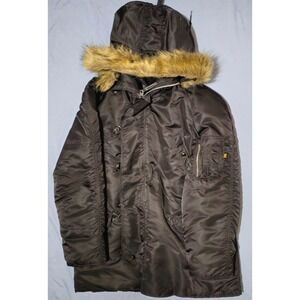 Alpha Industries Jacket Medium N-3B Parka Extreme Cold Weather Faux Fur Hood‎